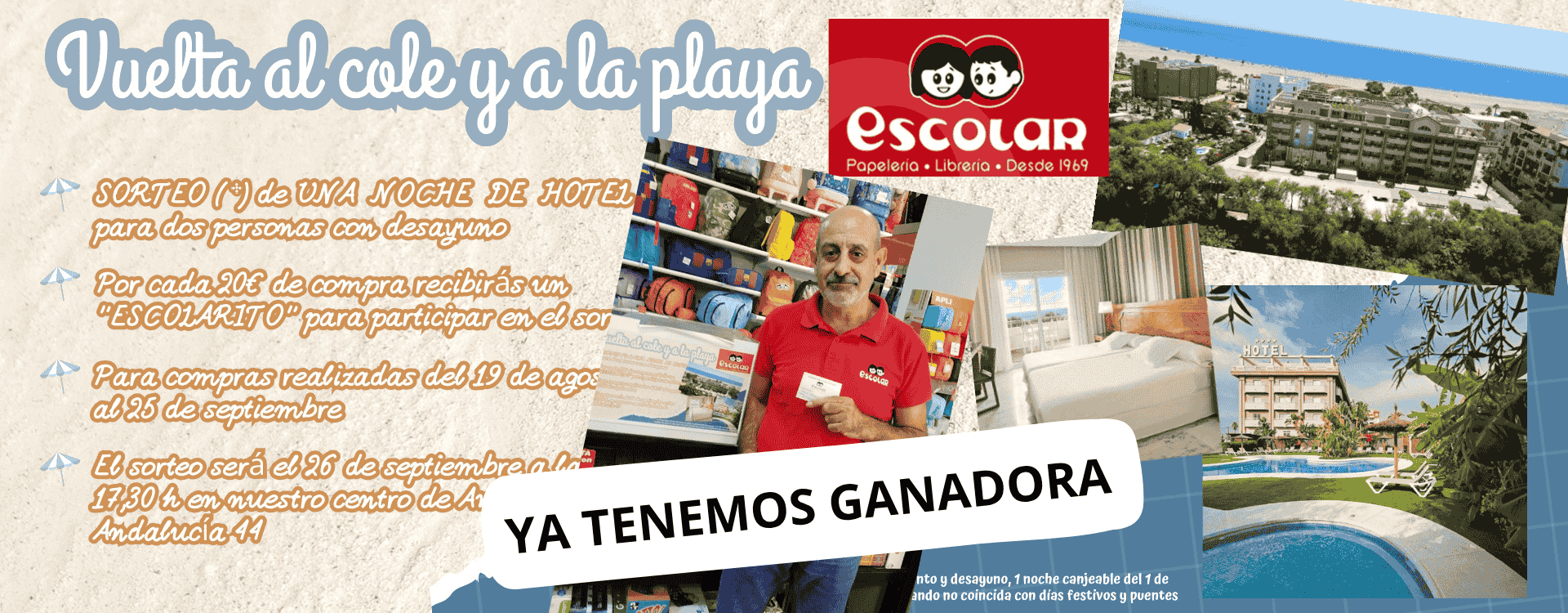 Ganadora sorteo noche de hotel.