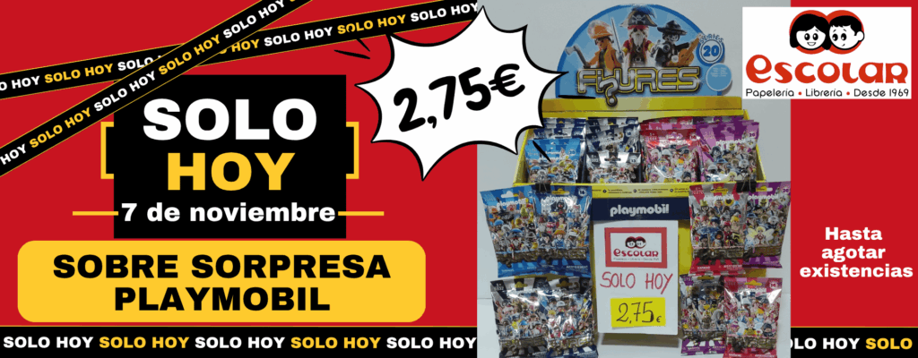 SOLO HOY sobre sorpresa Playmobil.