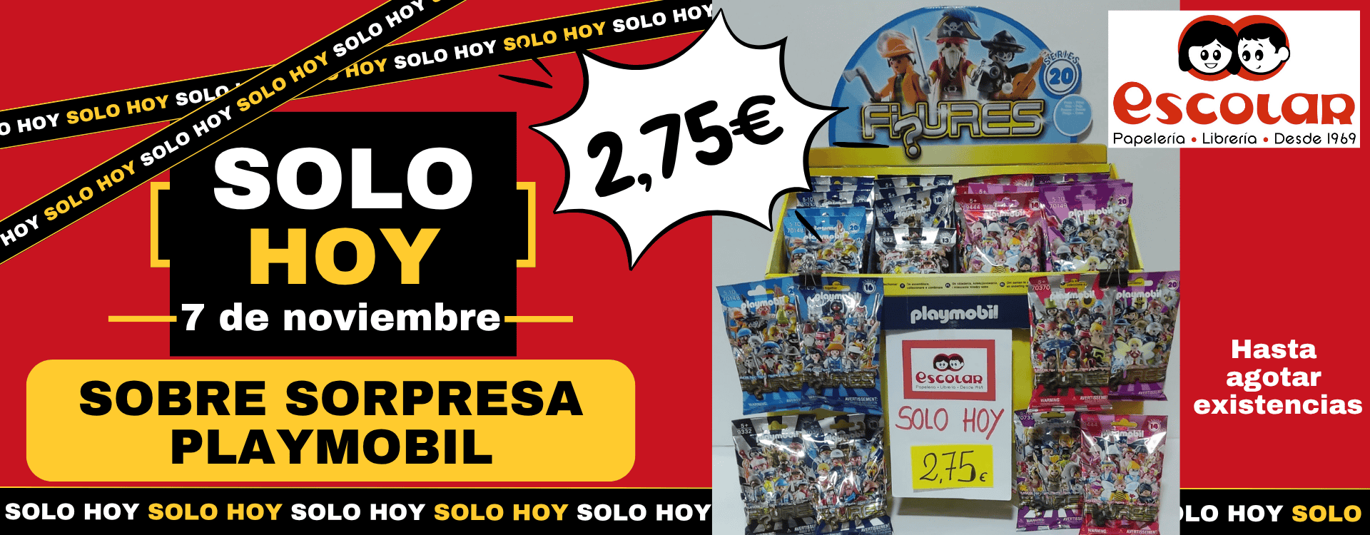 SOLO HOY sobre sorpresa Playmobil.